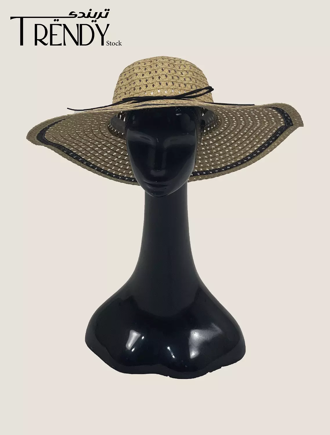Black Ribbon Beach Hat 2