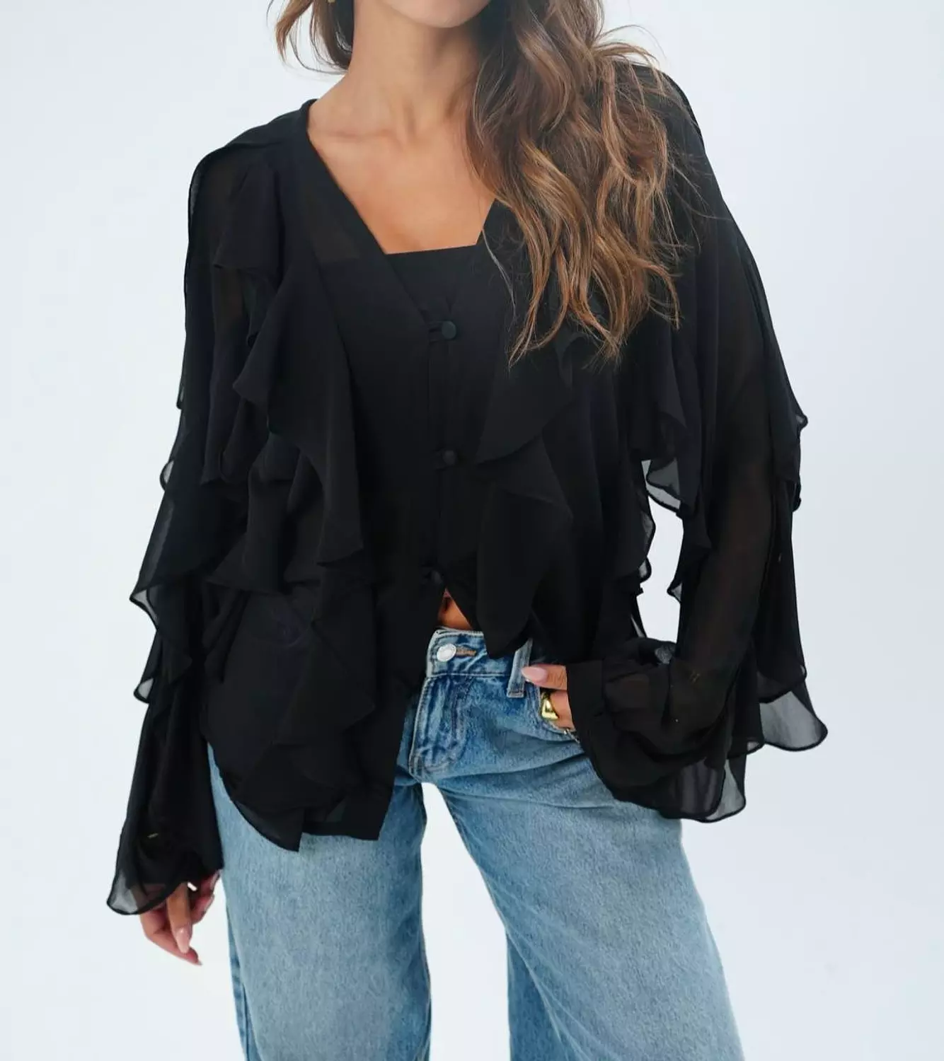 Raffled chiffon blouse 3