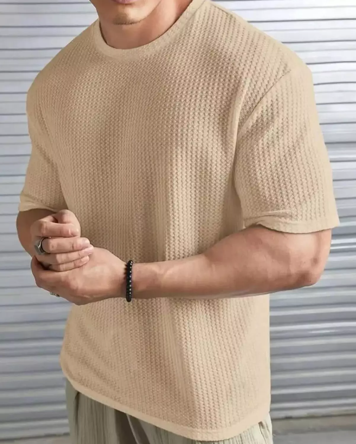 Turkish waffle Tshirt beige image