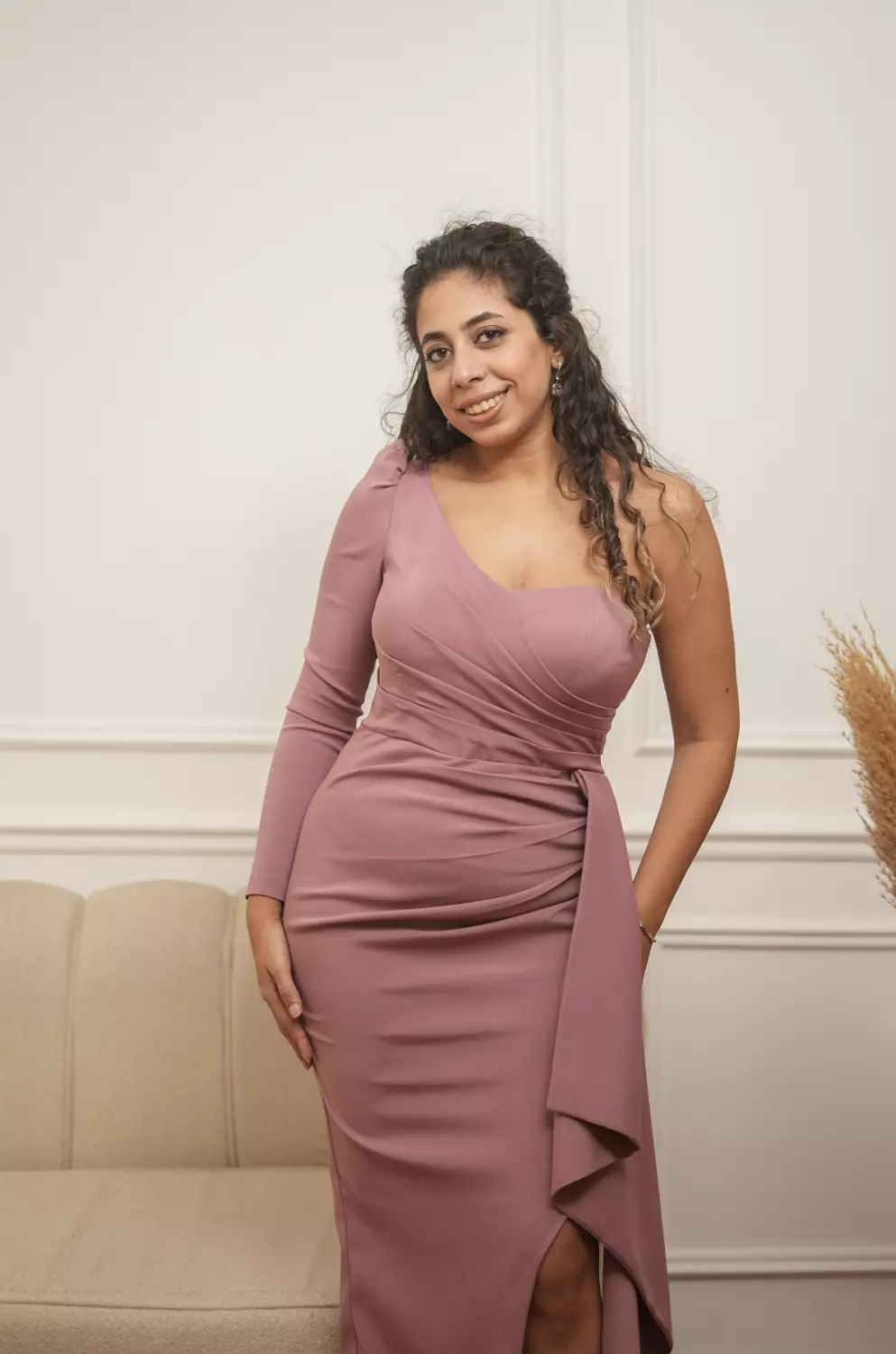 KASHMER ONE SHOULDER DRESS 3