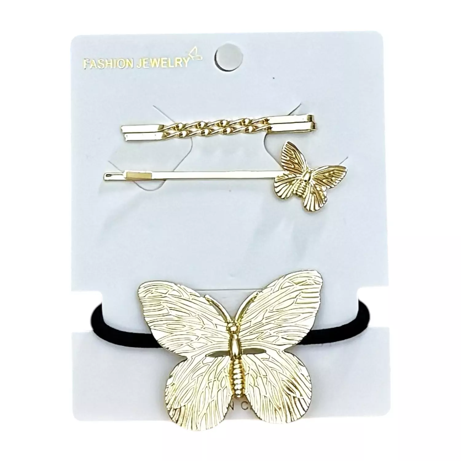 4 Pc Butterfly Hair Tie & Bobby Pins image