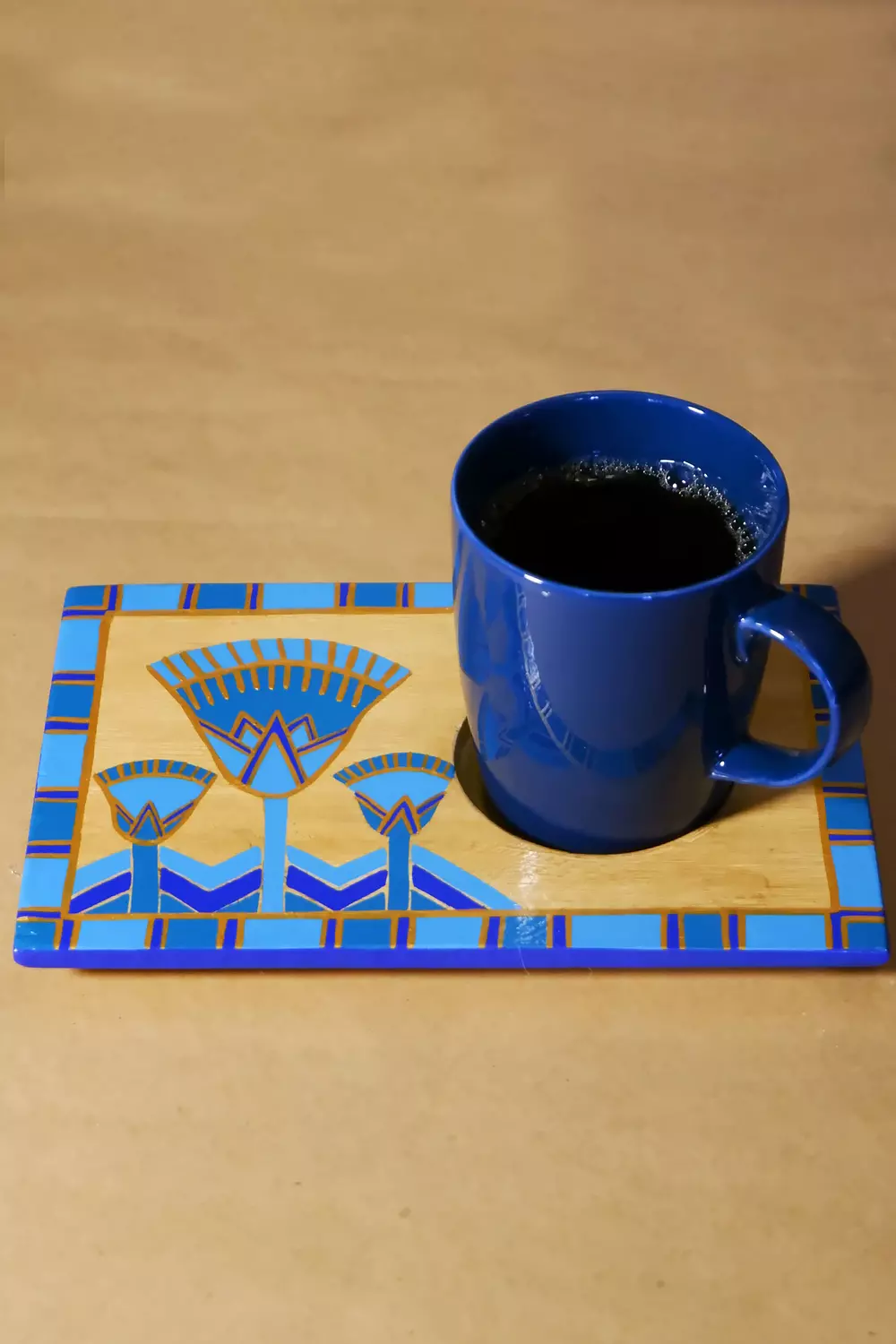 Lotus 1 blue coaster & mug 02 image