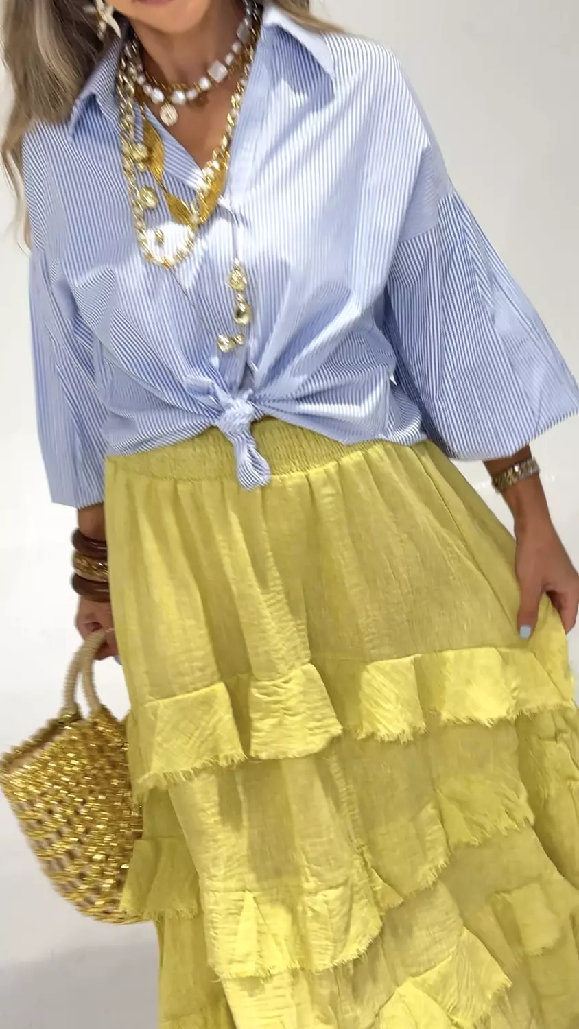 Fluffy Linen Skirt  (3193 -2) 5