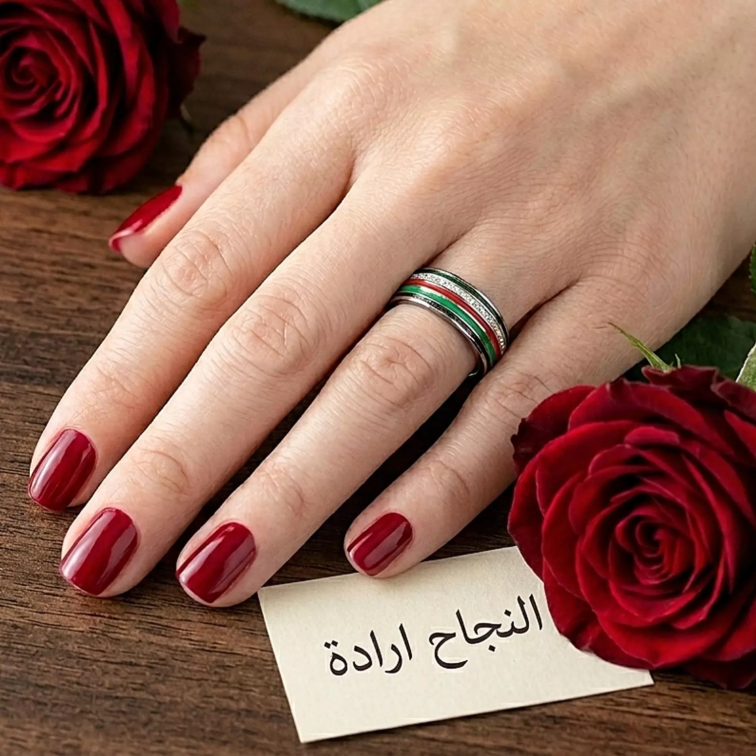 Green Enamel Ring image