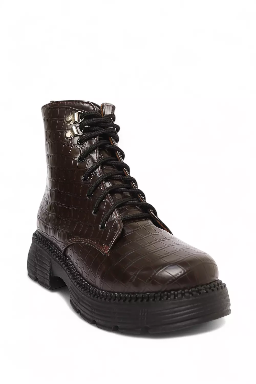 <p>Brown Crocodile Fame Boots</p>
