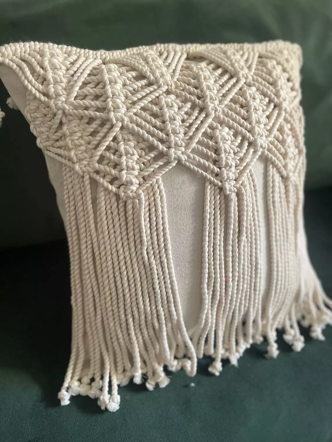 Spike Cotton Macrame Cushion      1