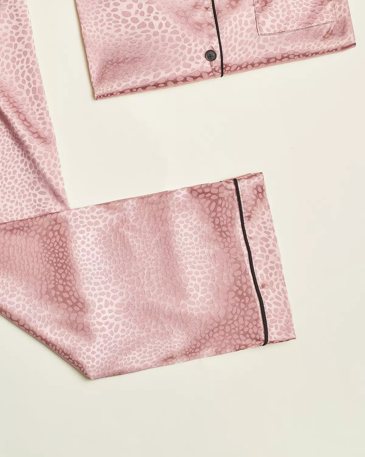 Rose Satin Buttoned PJ Set 2