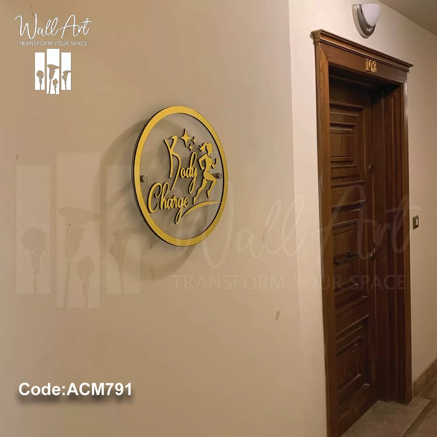 ACM791- Golden Acrylic Sign  2