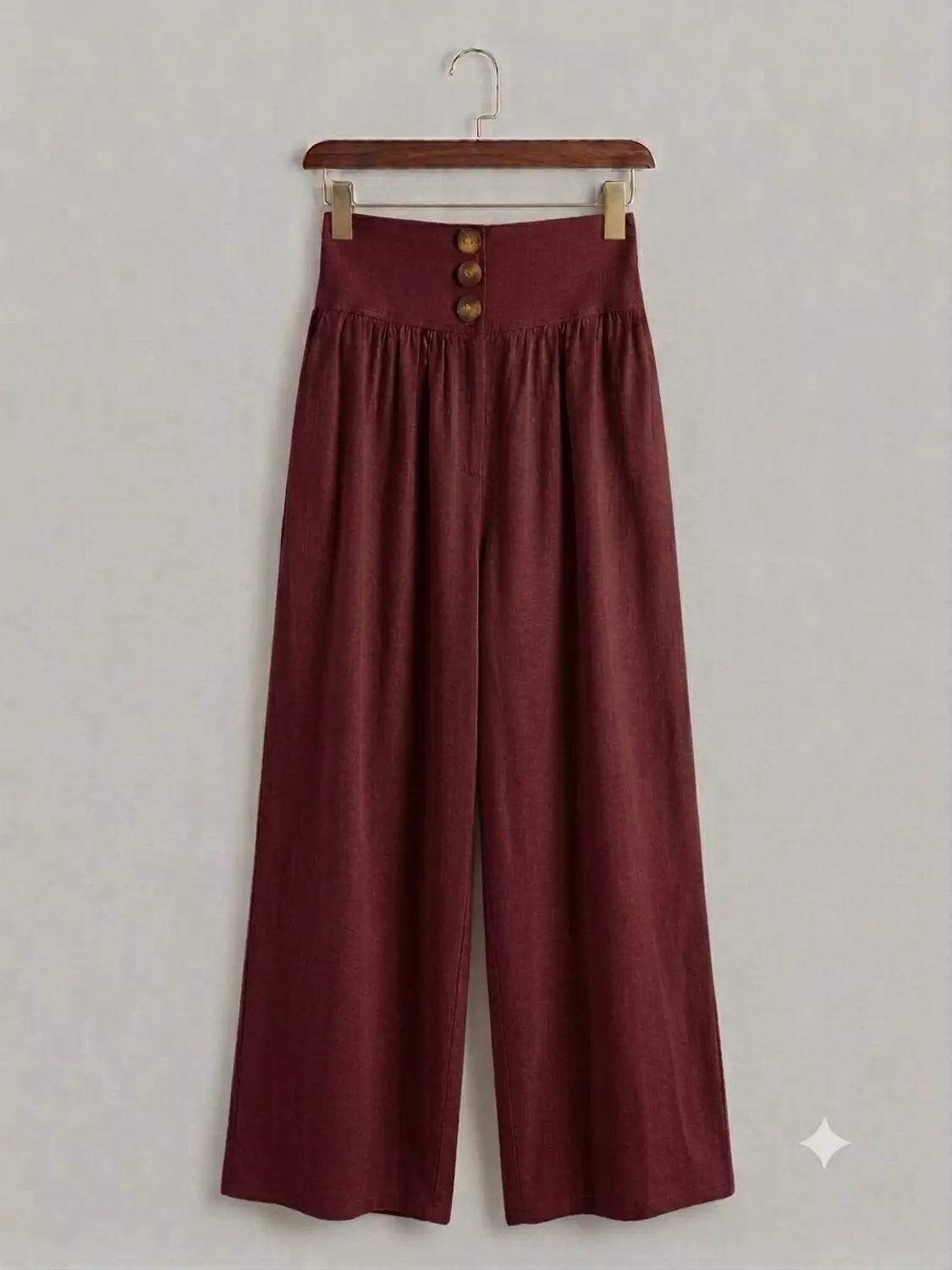 Buttoned High-Waisted Linen Pants 5