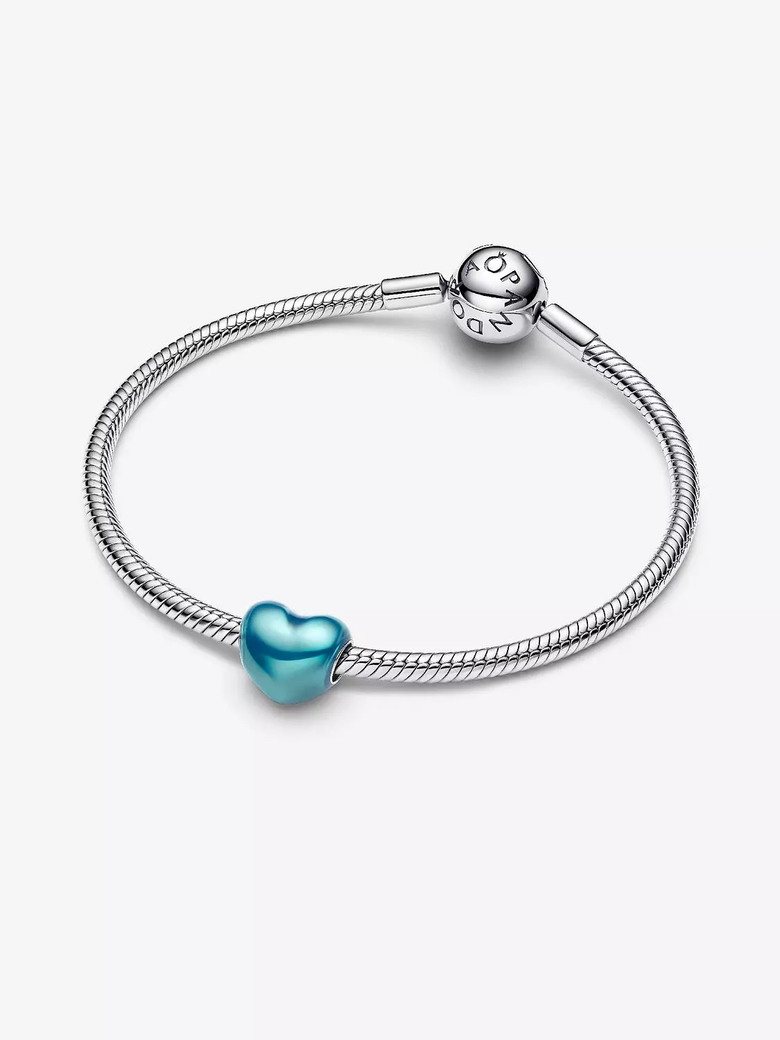 Metallic Sky Blue Heart Charm Sterling silver 2