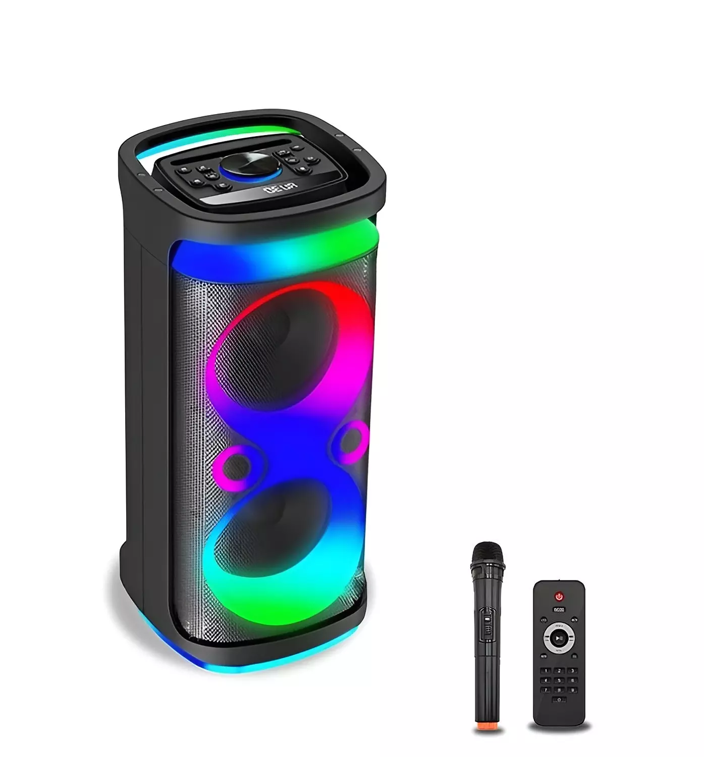 VOVO Double 8-Inch Party Speaker 40W- V-2870 with Mic & Remote image