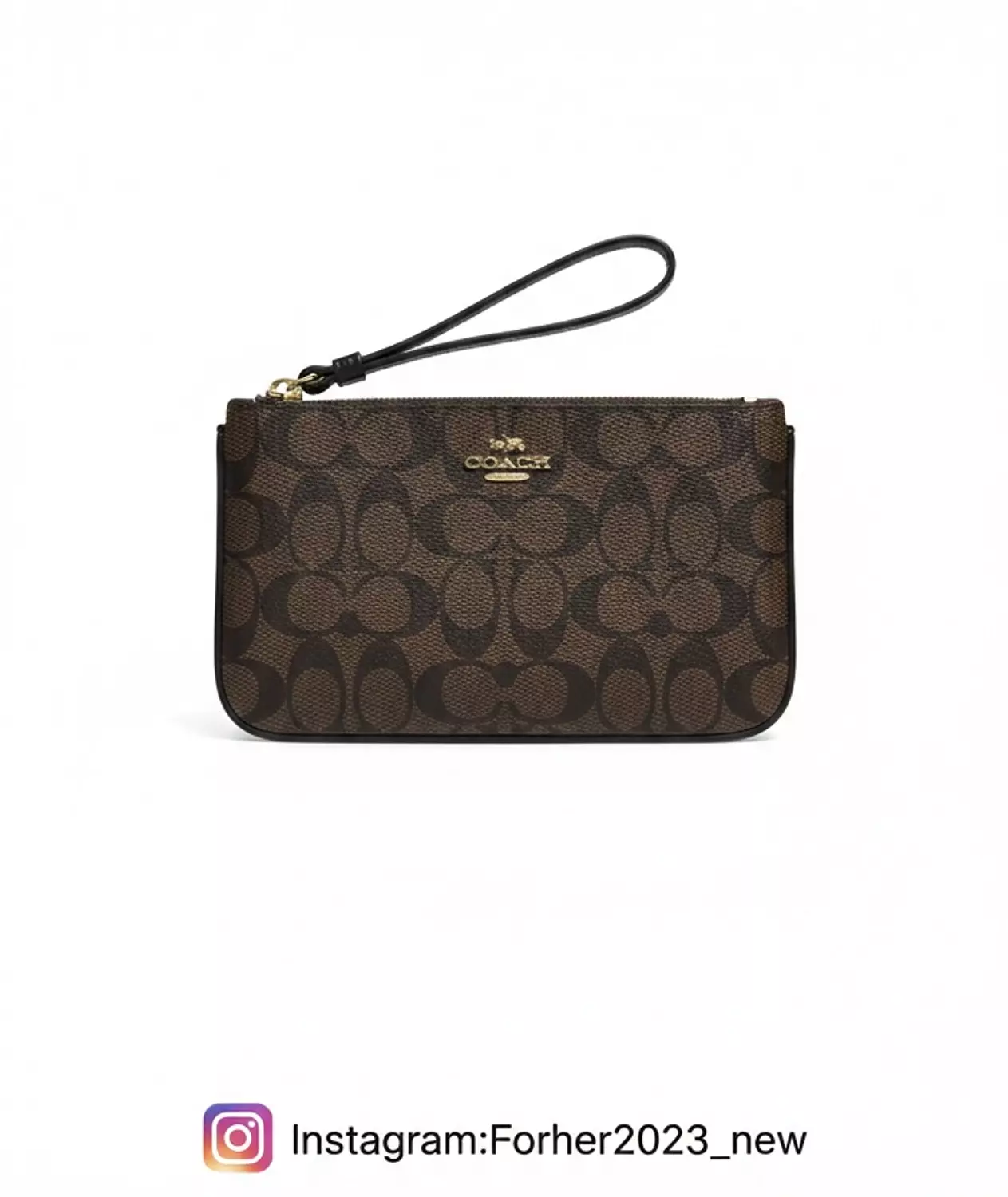 Coach wristlet in signature canvas image