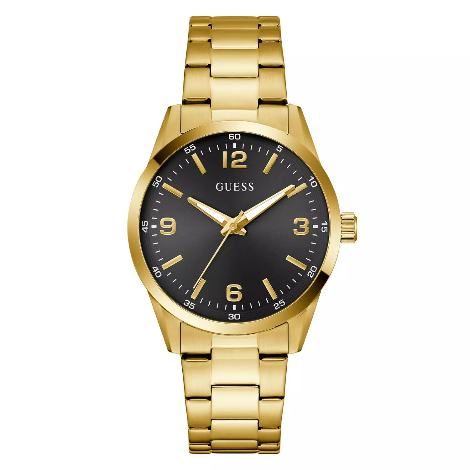 GUESS Mens Gold Tone Analog Watch Gold Tone Stainless Steel Bracelet GW0965G2 image