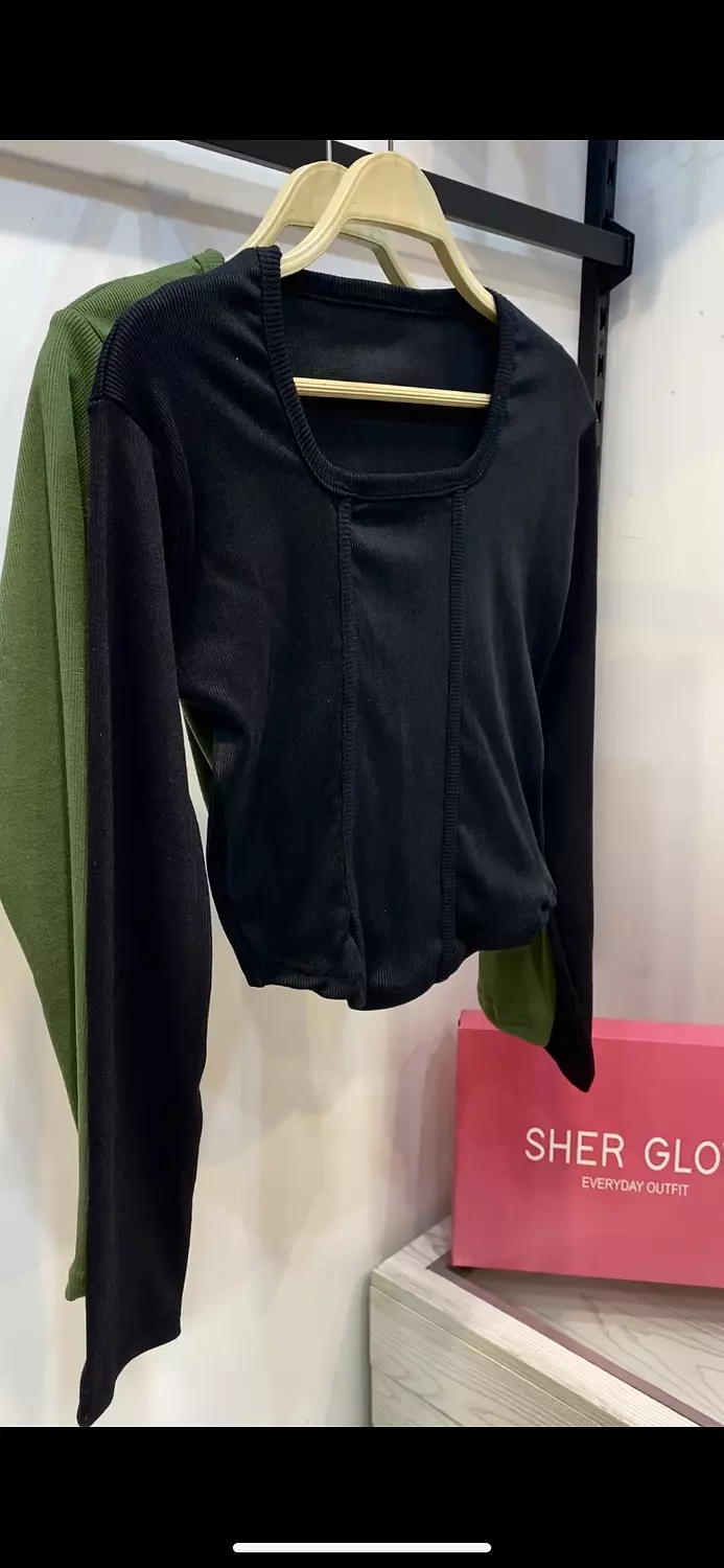 Square neck Corset long sleeves top 2