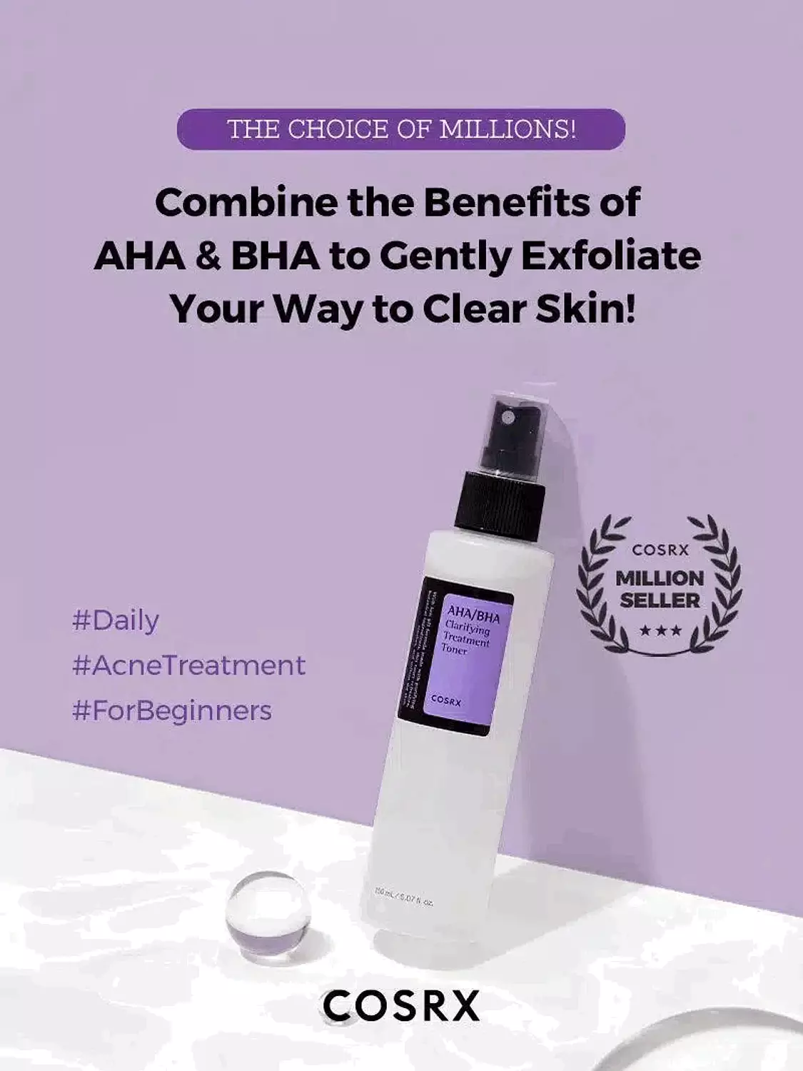 COSRX AHA/BHA 7 Clarifying Treatment Toner 150ml 1