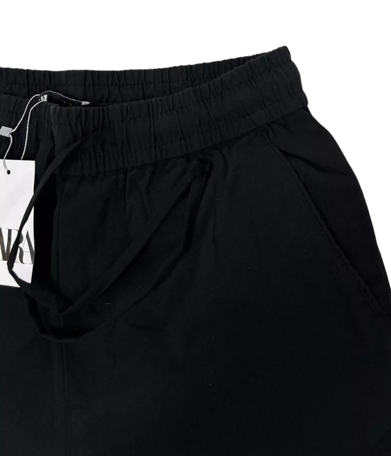 Zara Linen Wide-Leg Drawstring Pants 1