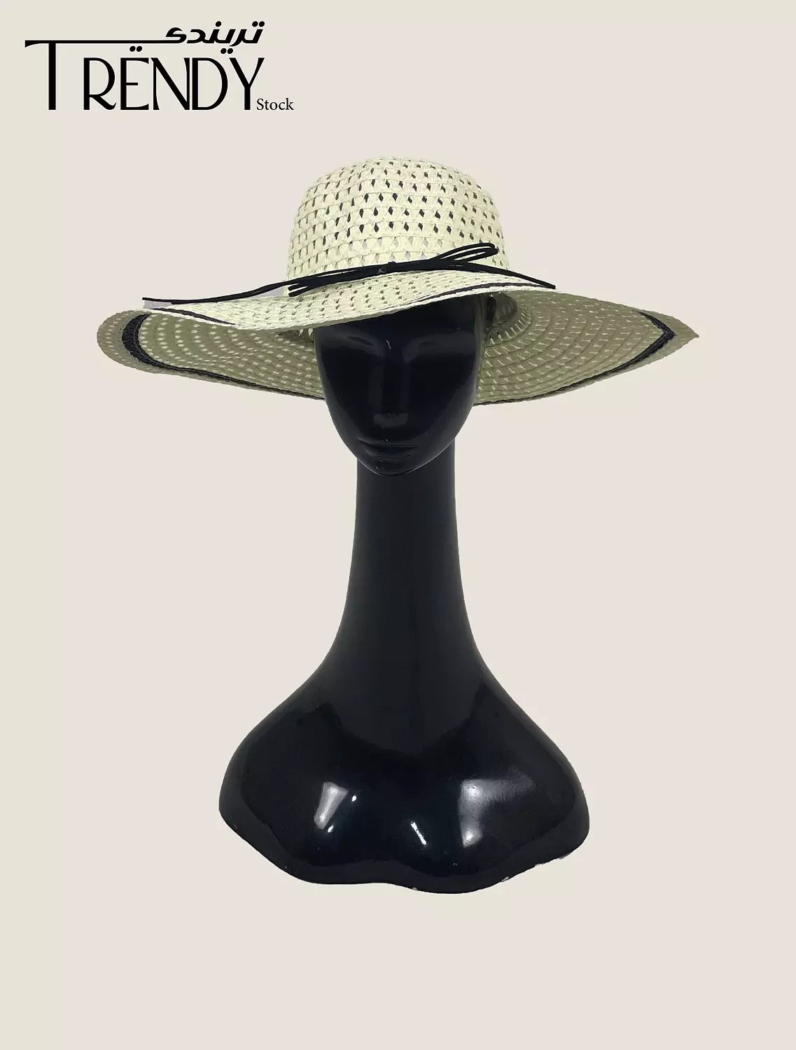 Black Ribbon Beach Hat 1