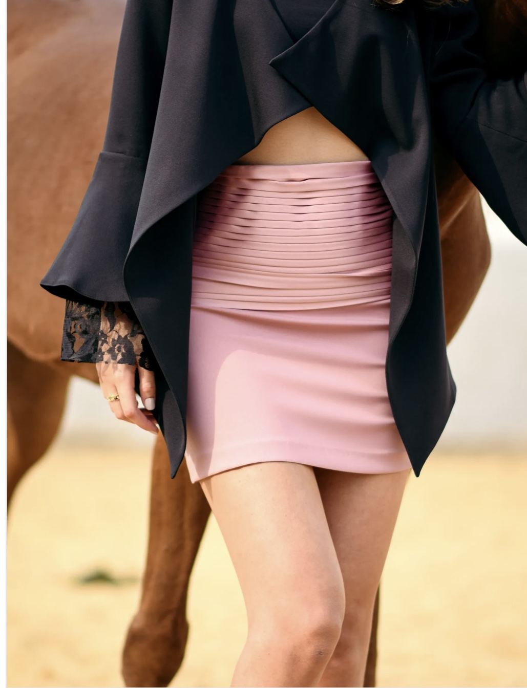 Pink Pleated Skirt image