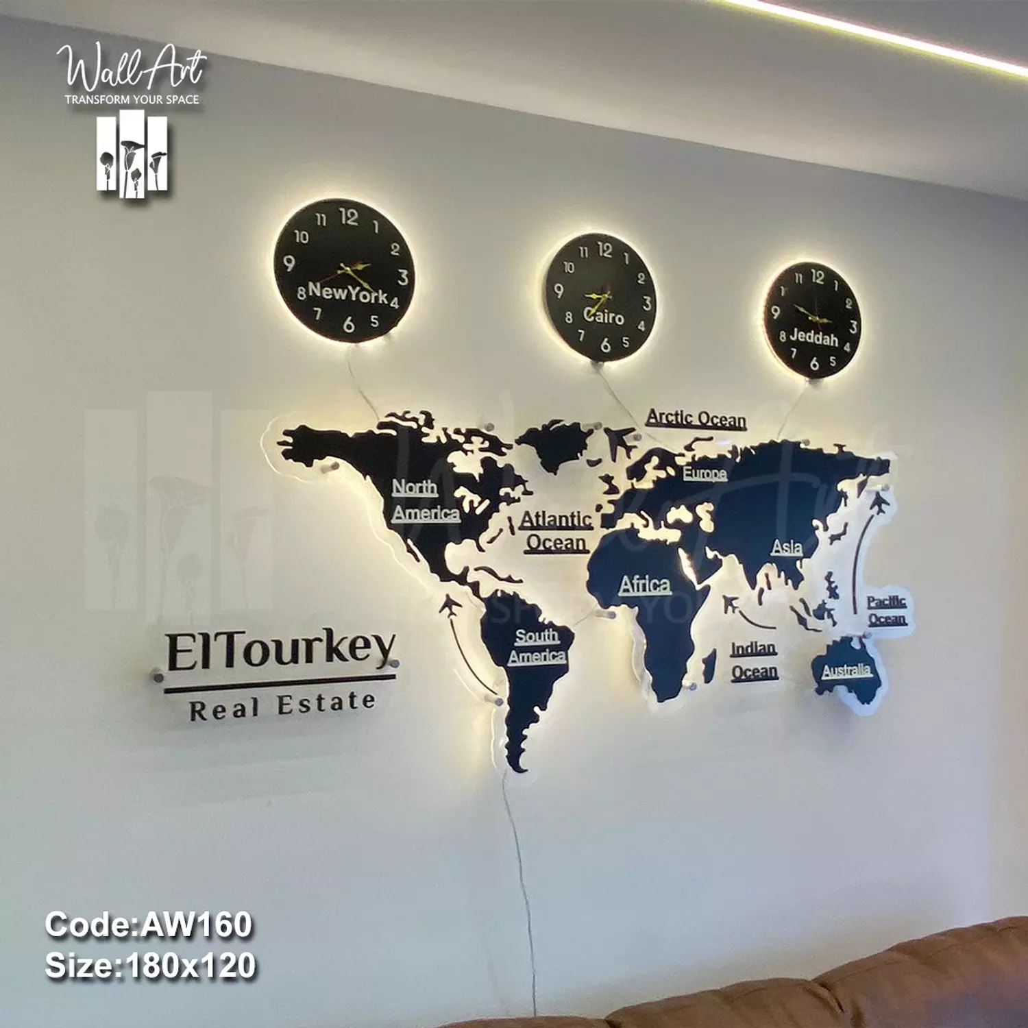 AW160-Lighted Acrylic World Map   8