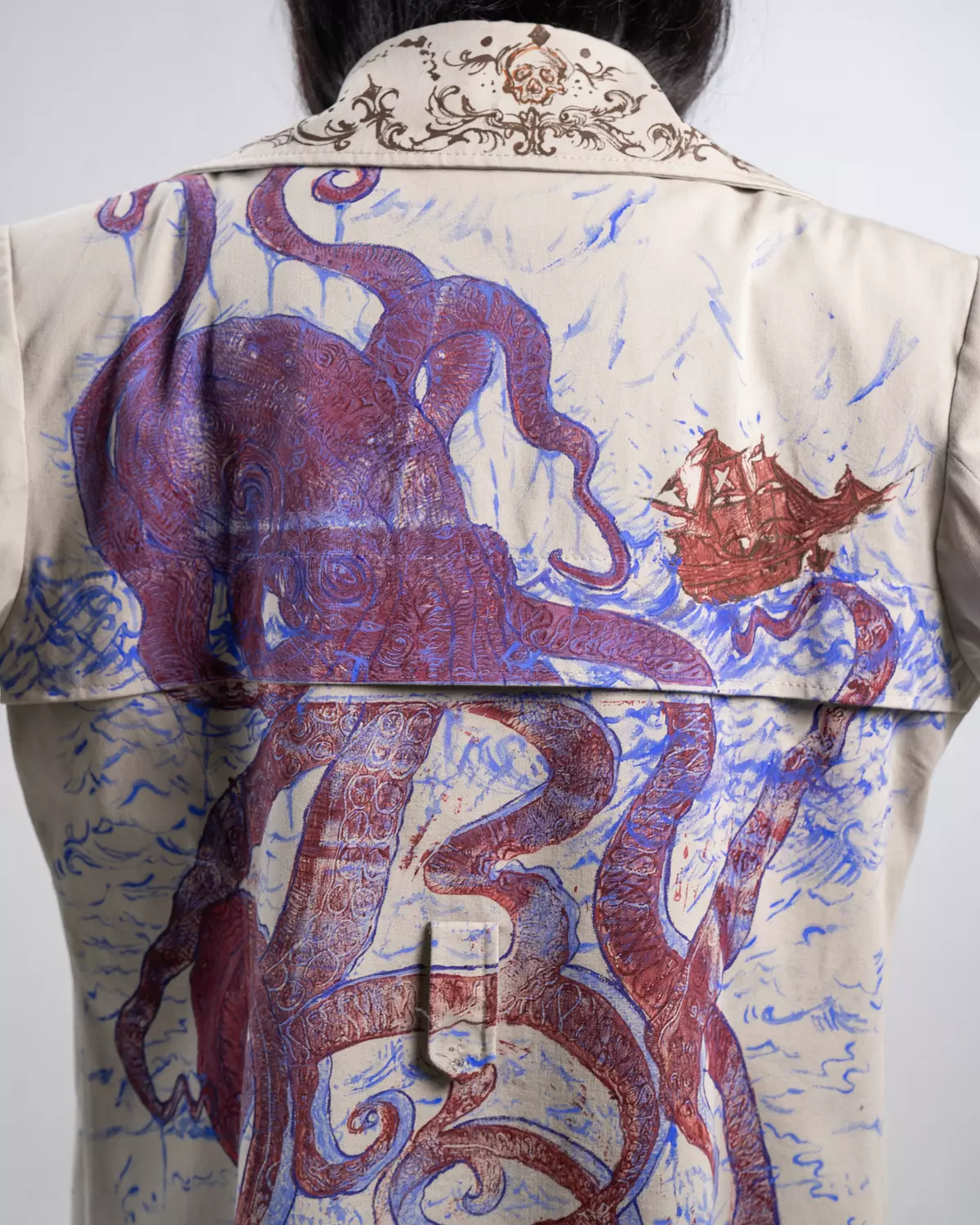 "Hidden depths “ 1of1 hand-painted coat  7