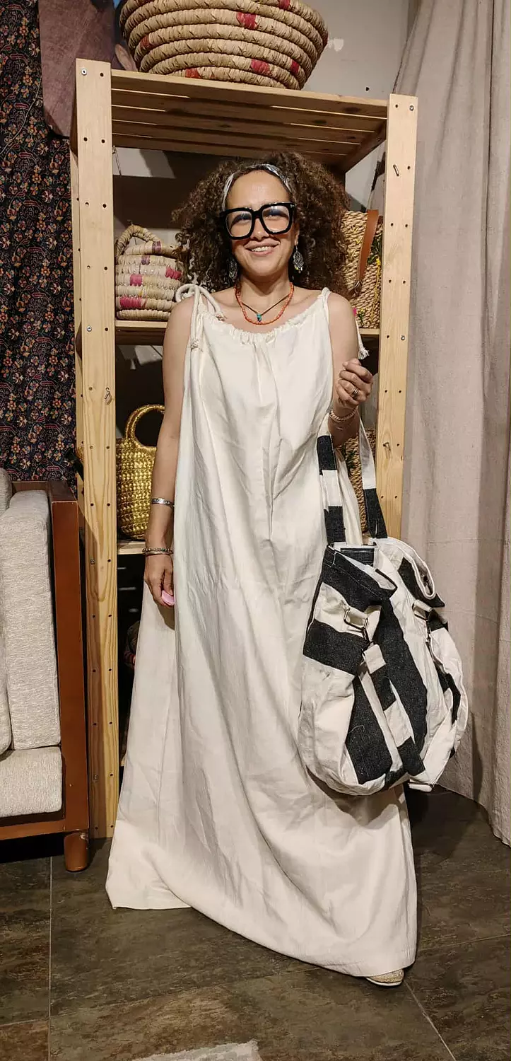 Boho maxi linen strap dress 9