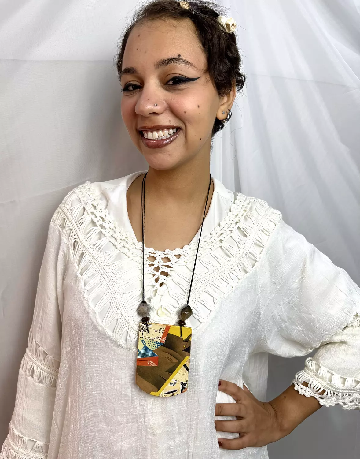 Mixed Media reversible necklace by R.A.Jewelry  hover image