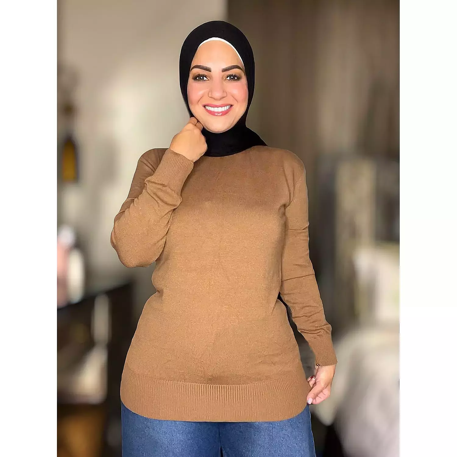 Knitted Plain High-cool Pullover - Free Size  4