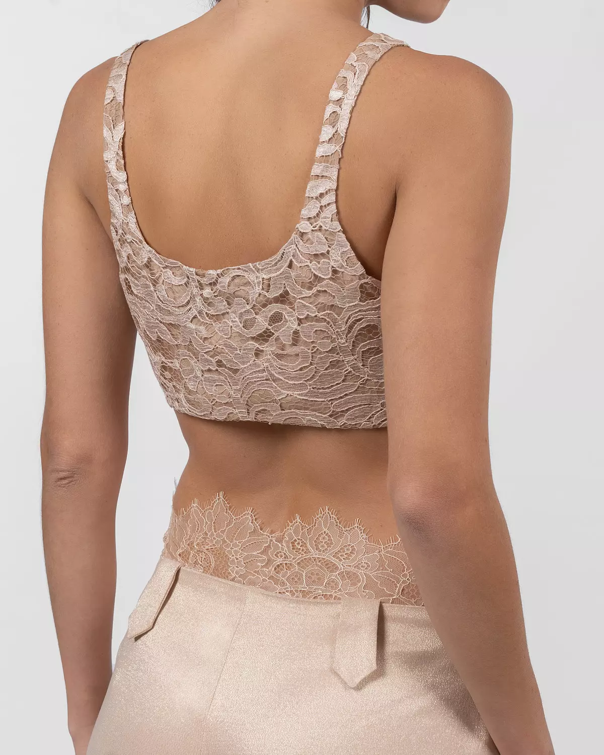 Power Pink Lace Crop Top hover image