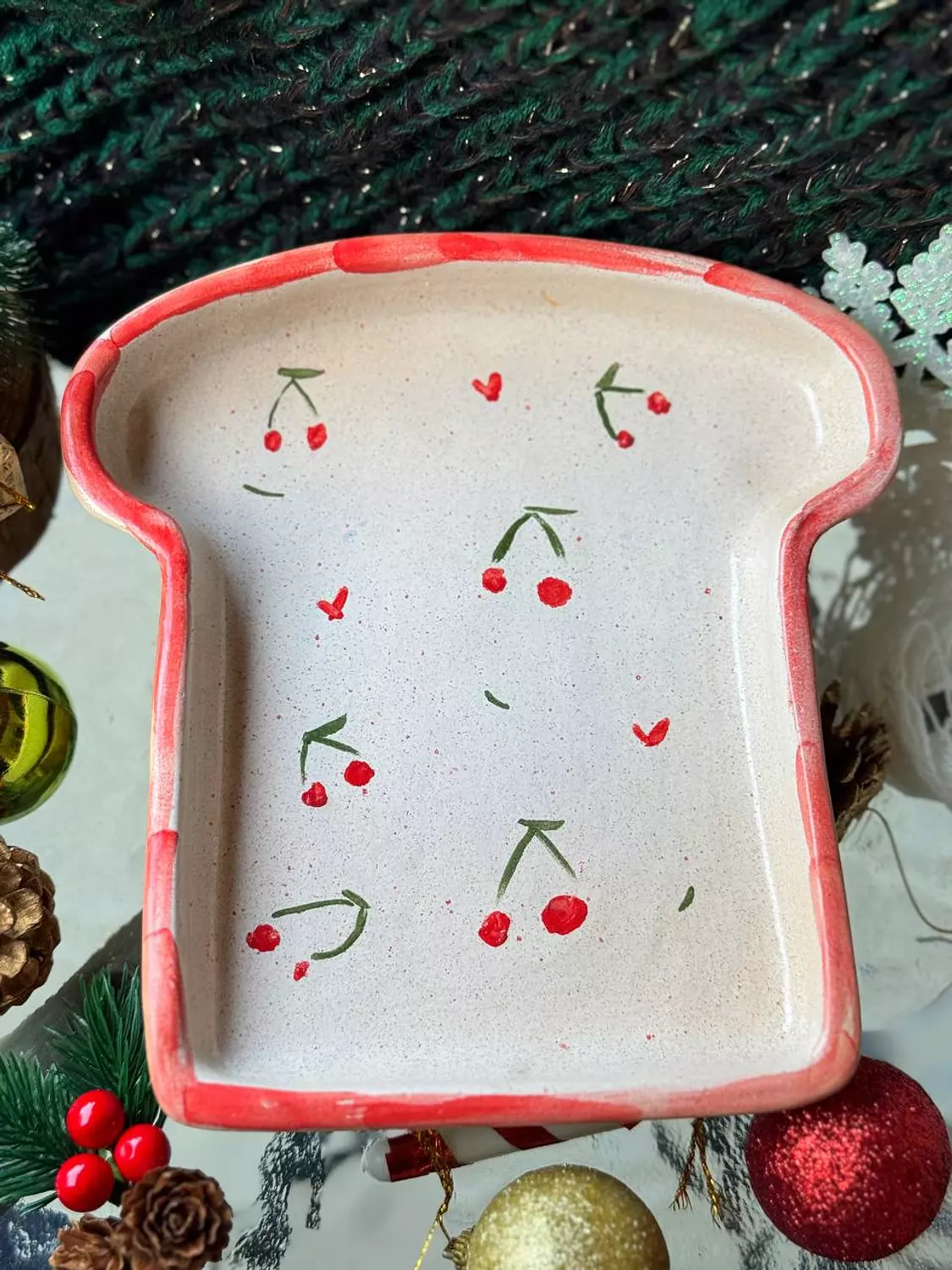 Cherries toast plate image