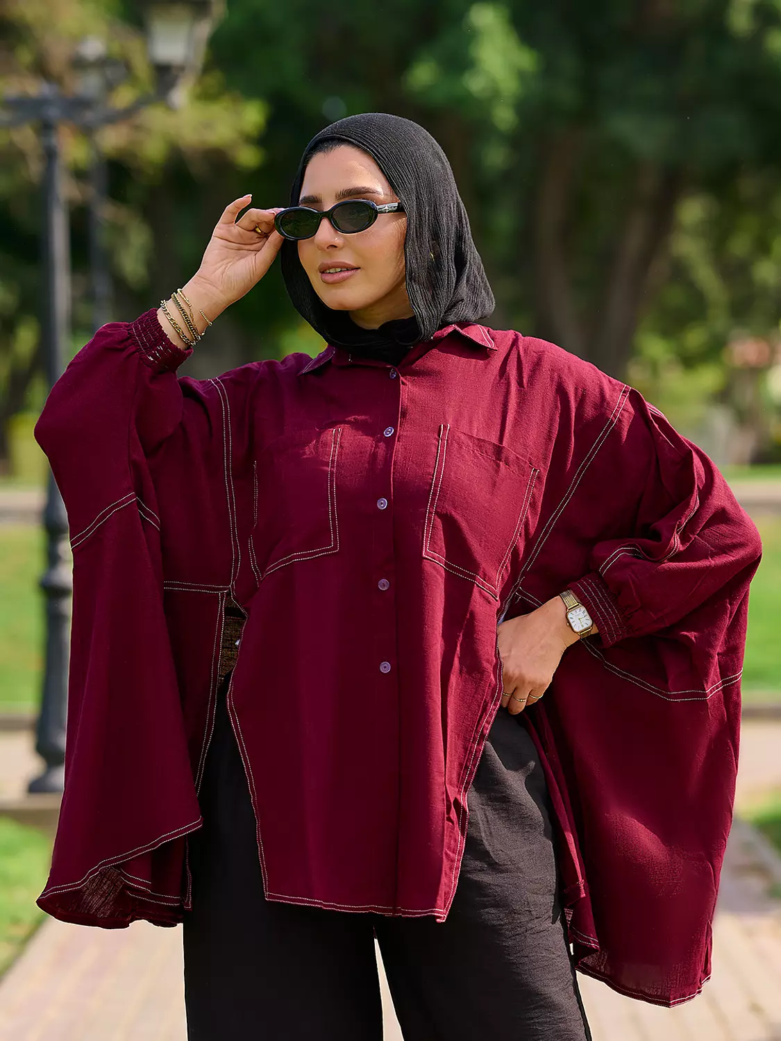Hayat Blouse in Burgandy 5