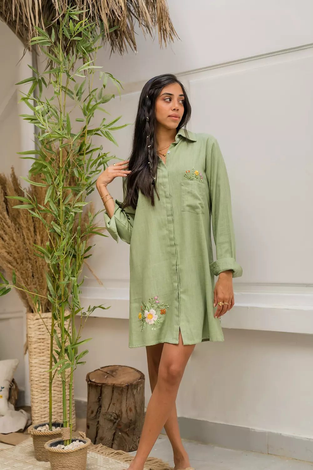 Garden Party Linen Shirt Dress image