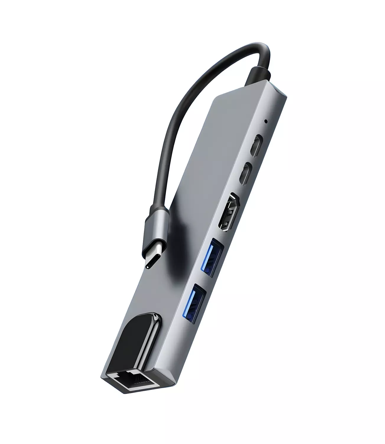 ZERO 6in1 Type-C Adapter with 4K HDTV USB LAN Dual Type-C Silver image