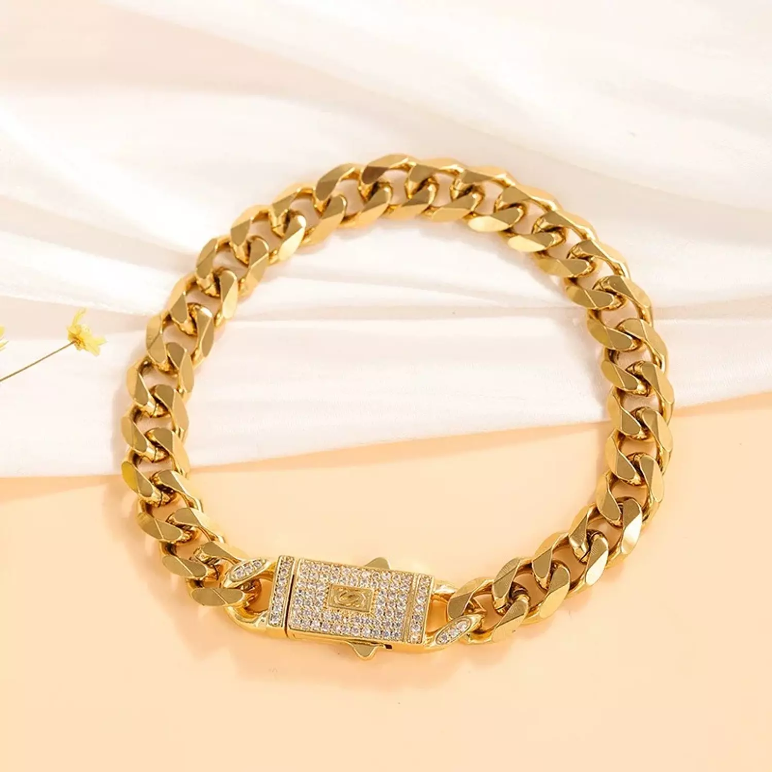 Zircon cuban chain Necklace - Bracelet  hover image