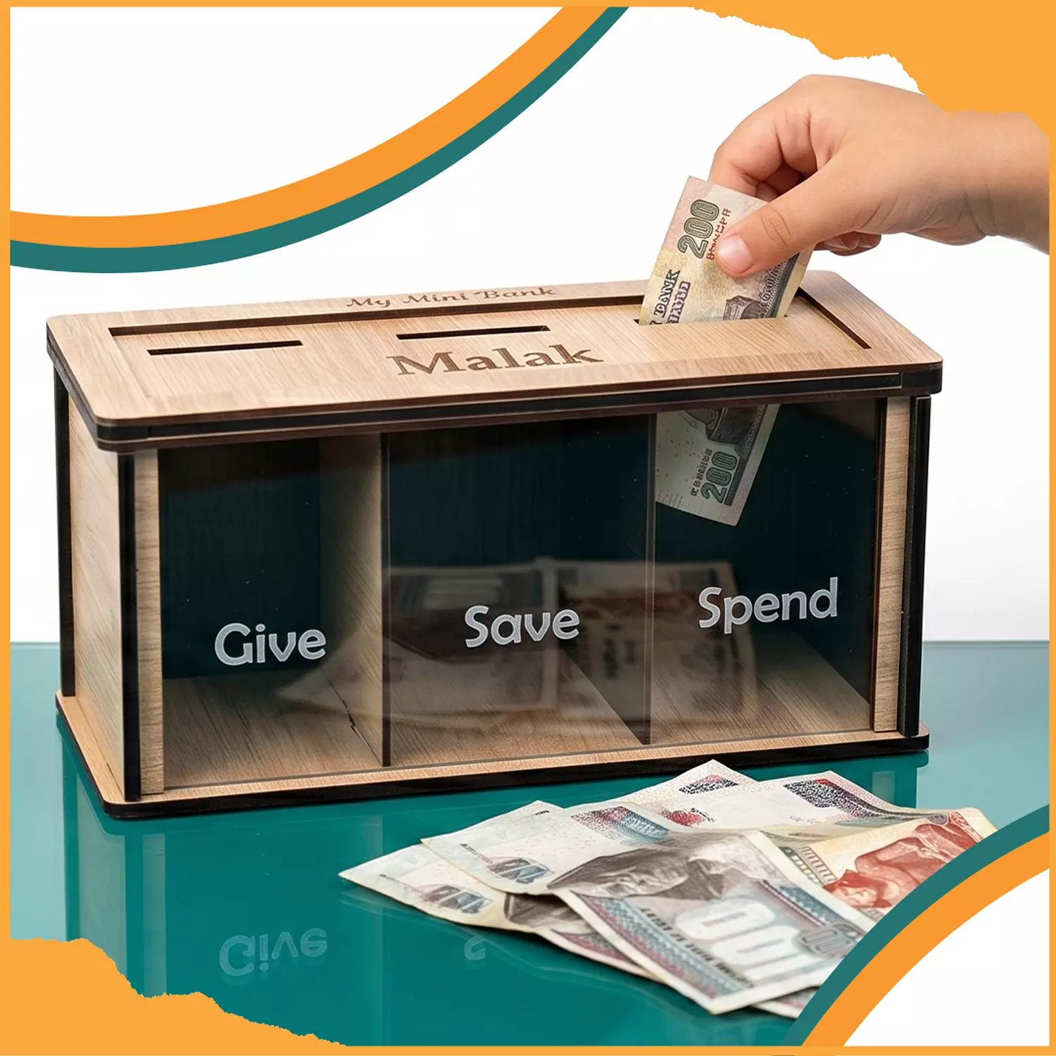 Mini Bank in English (Give - Save - Spend) 4