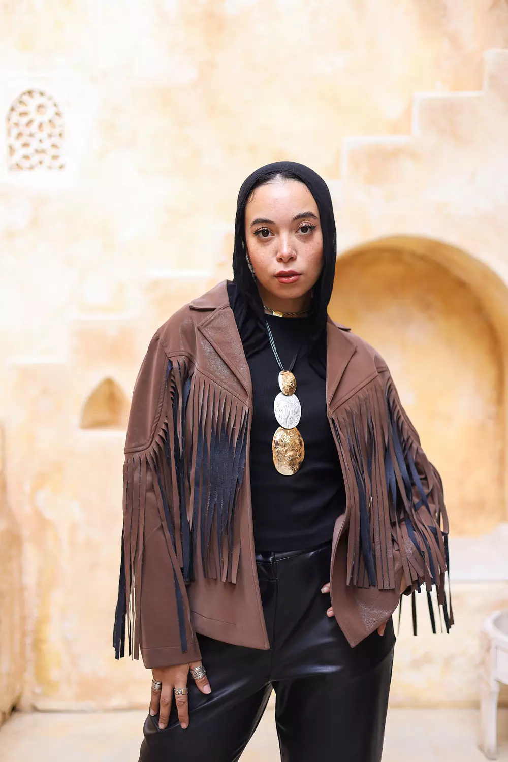 FRINGES JACKET IN BROWN 3