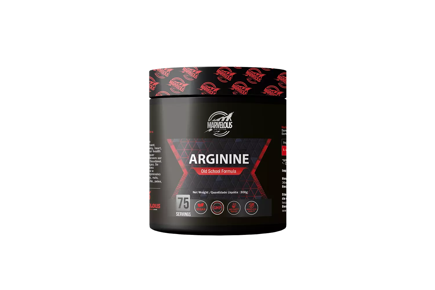 Marvelous Nutrition Arginine old School Formula-75 Serv.-300G. image