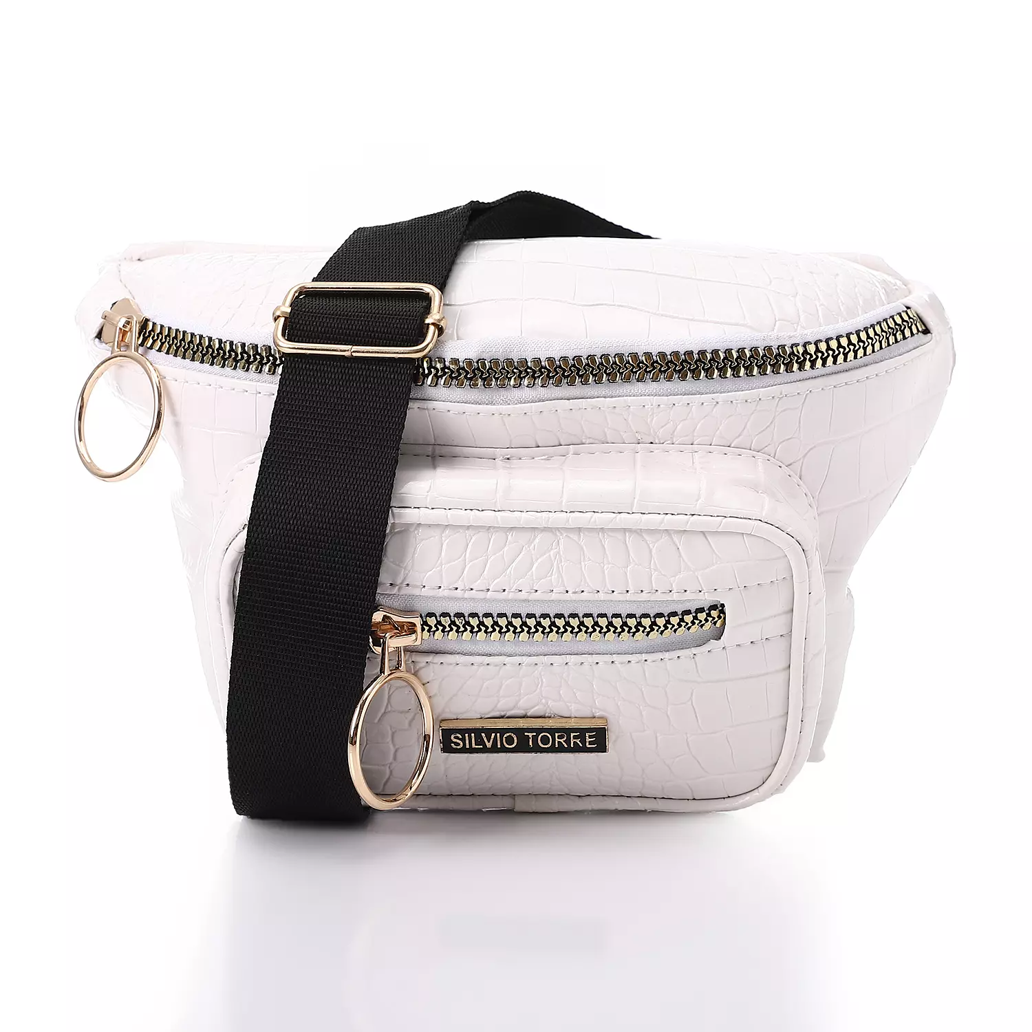 Shiny Snake Leather Super Waist Bag-White image