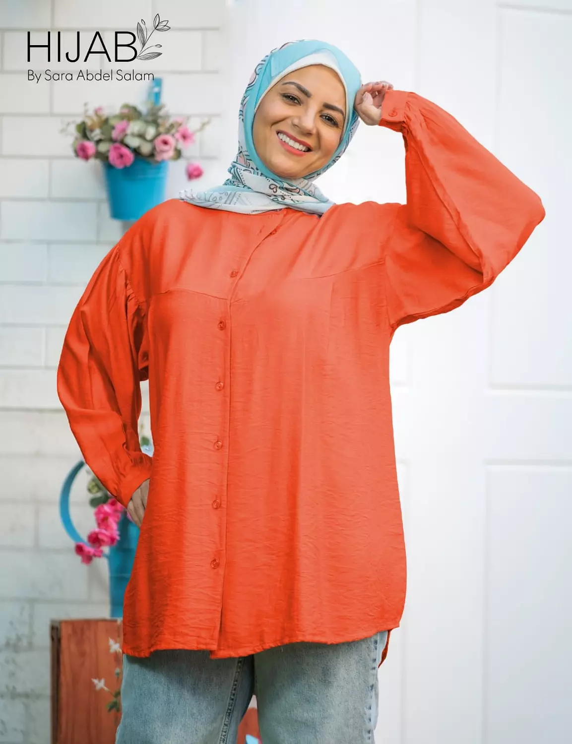 Linen Blouse- Orange image