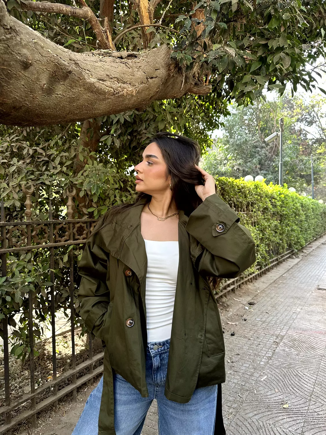 Cropped Trench Coat 36