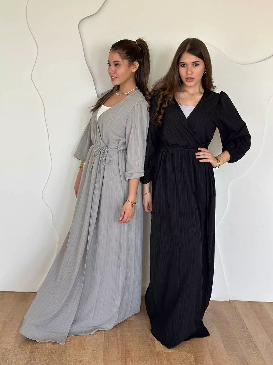 Crinkled Wrap Maxi Dress with Front Slit 13