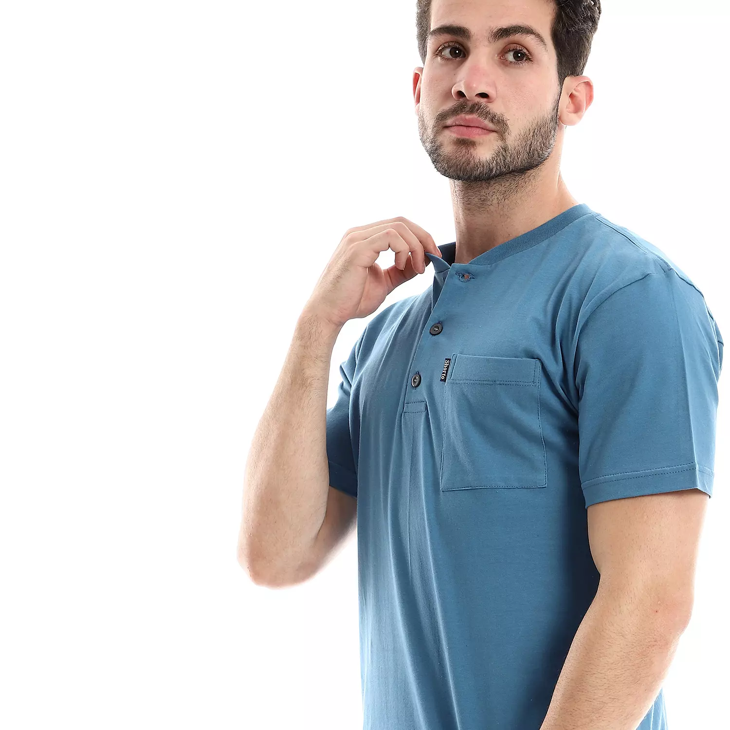 Men Cotton Plain T-Shirt - 4037 - Petrol Blue 2
