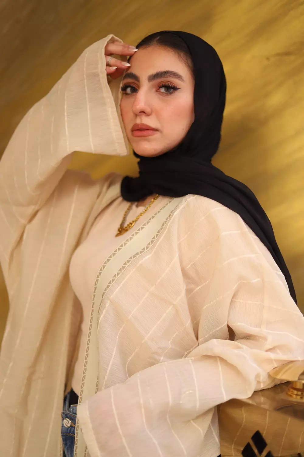 Striped Linen Kaftan  image