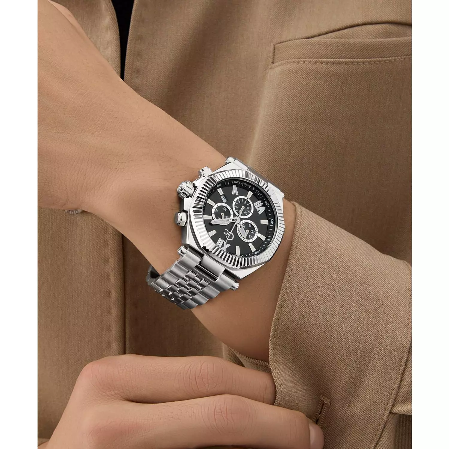 Gc Atlas Chrono Metal Men Watch Silver Stainless Steel Bracelet 7