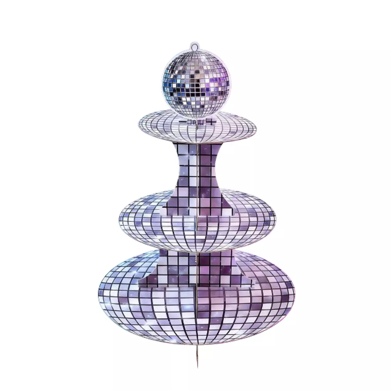 Disco Silver Cupcake Stand image