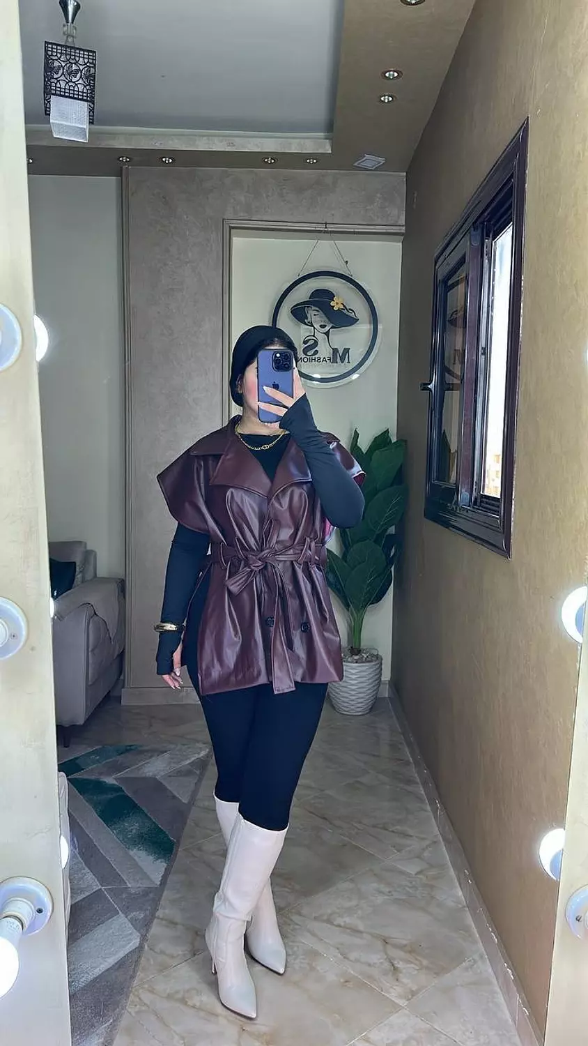 Vest leather jacket image