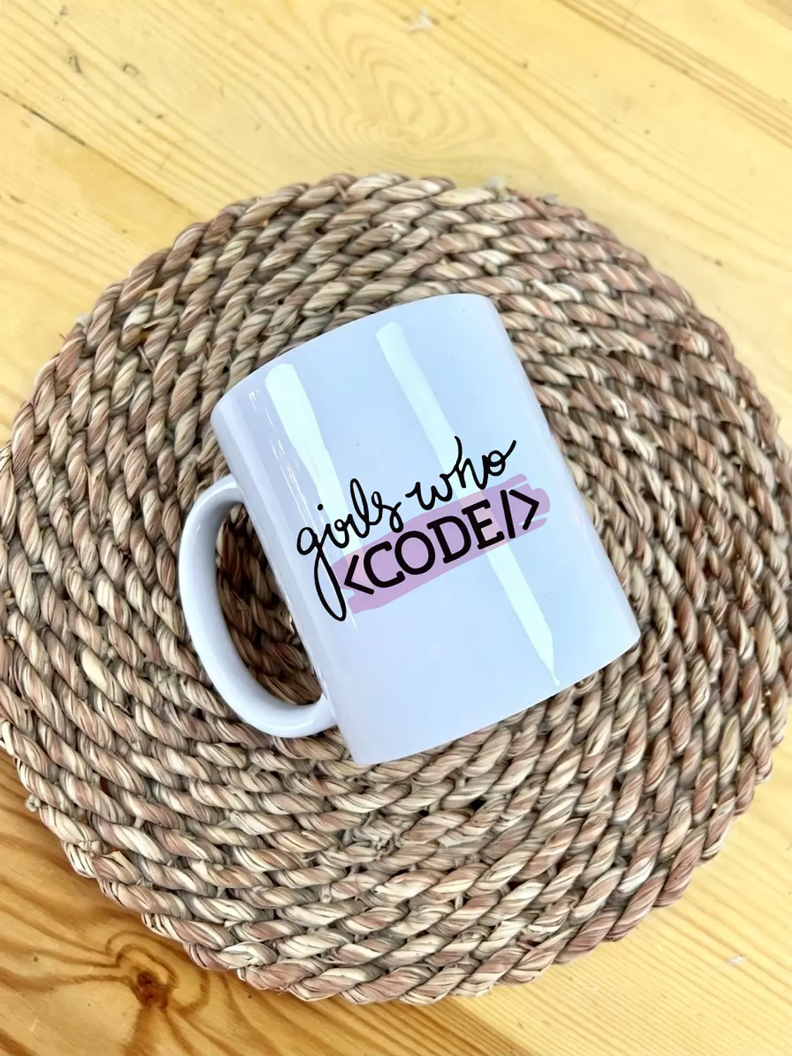 girls who code white mug image