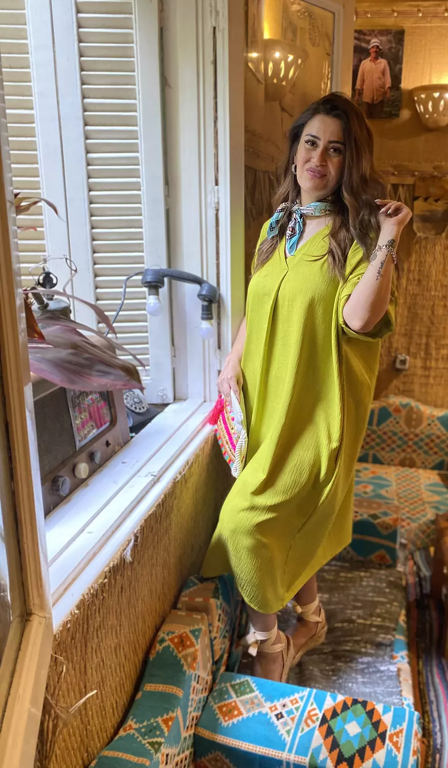 lime green oversized dress image