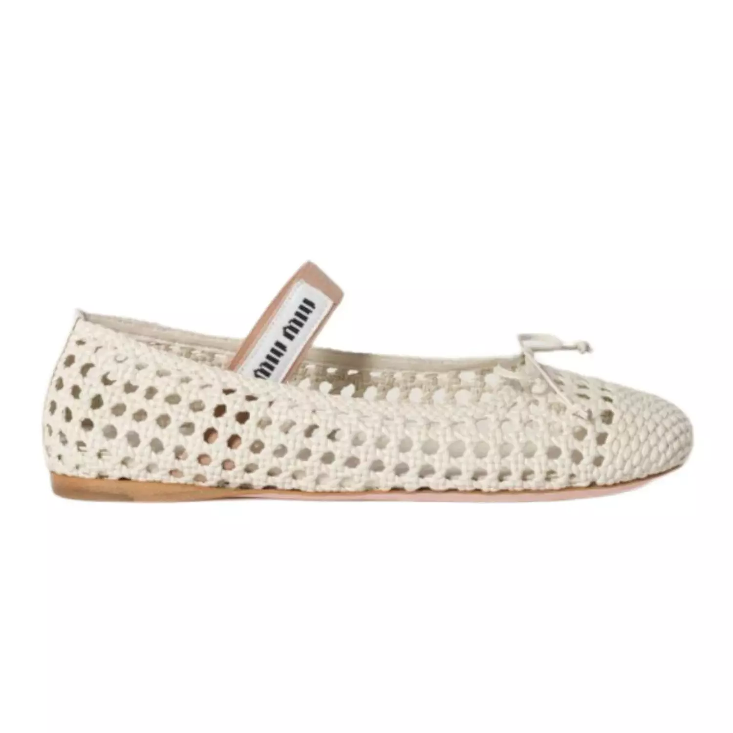 Miu miu Woven nappa leather ballerinas ivory image