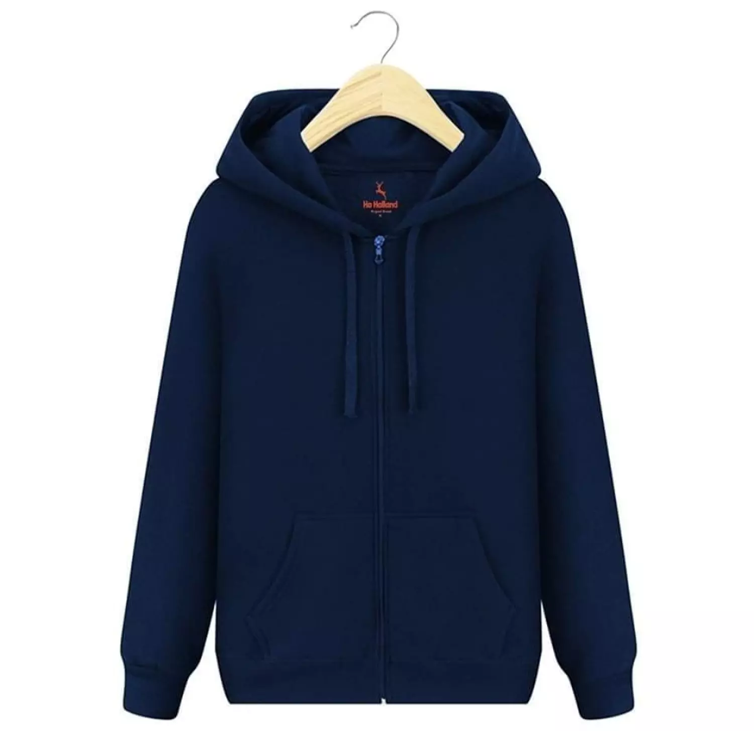 Men Zip-Up Hoodie - Navy Blue image