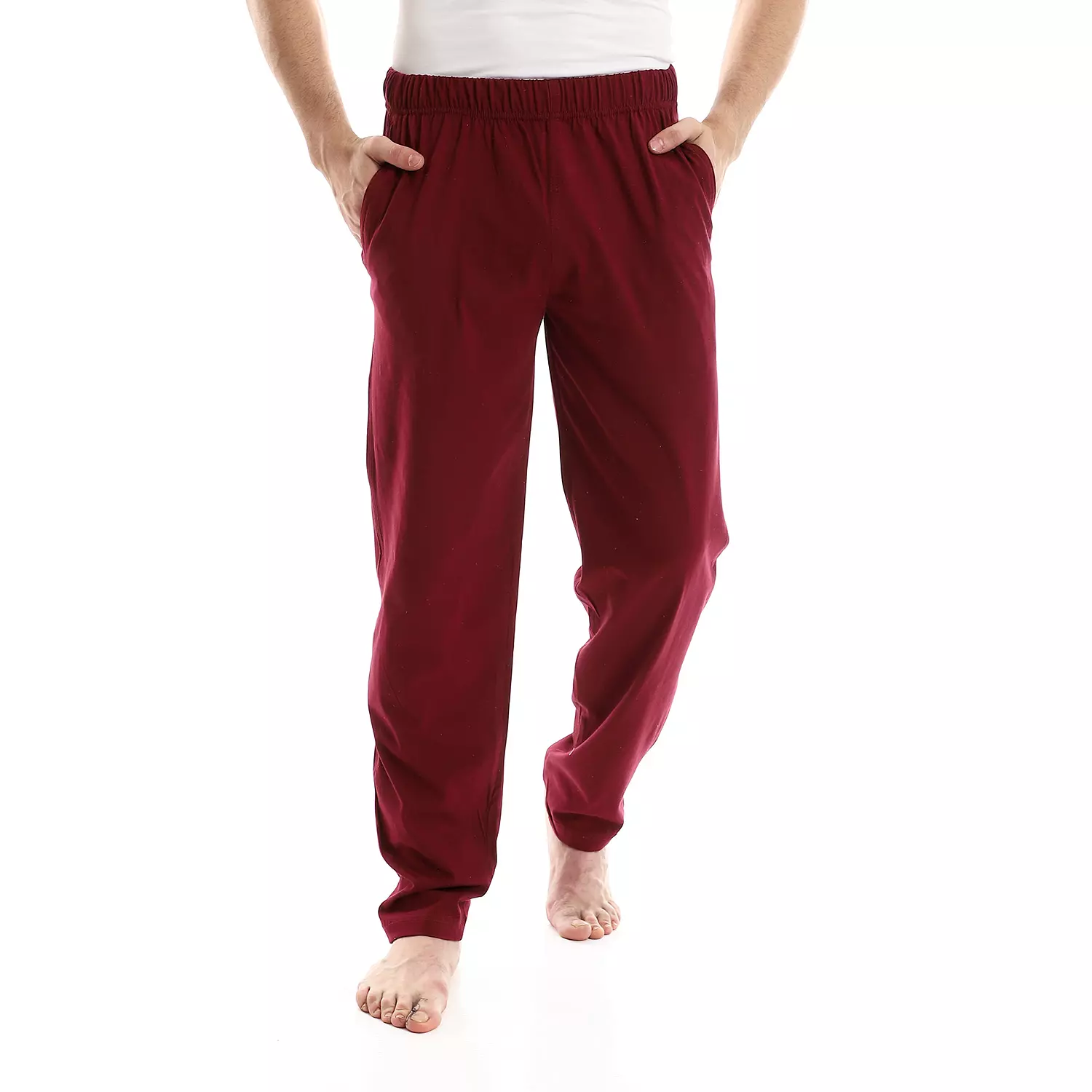 Cotton Plain Pajama Pants - 4040 - Maroon image